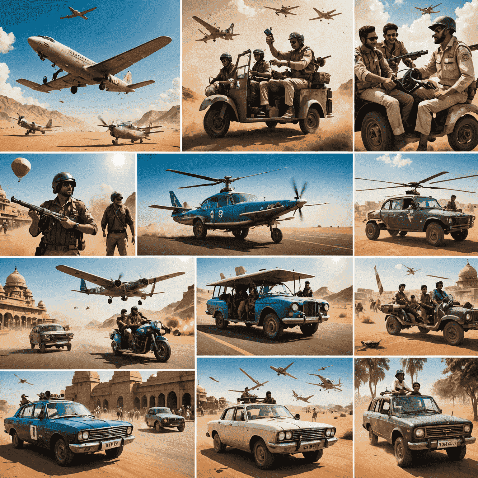 A collage of images showing diverse groups of people playing Aviator across different locations in India. The image captures the excitement and engagement of players.